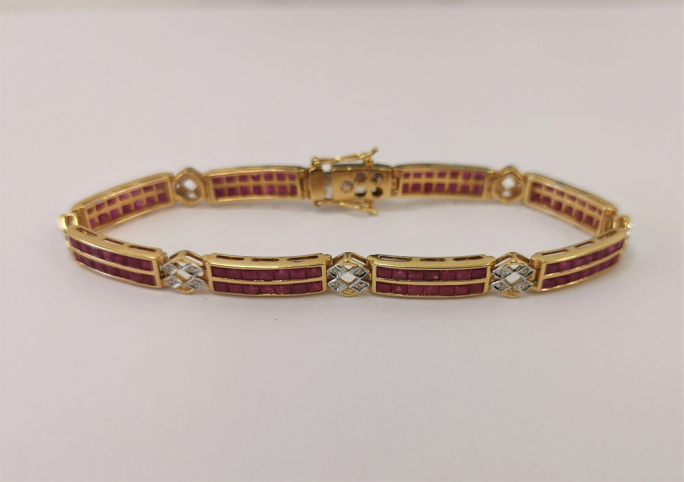 Bracelet Bracelet Or Diamant et Rubis 58 Facettes LT 5580