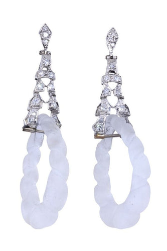 Boucles d'oreilles BOUCLES D'OREILLES PENDANTES CRISTAL ET DIAMANTS 58 Facettes 068471