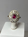 Ring 51 Oval ruby ​​& diamond ring 58 Facettes