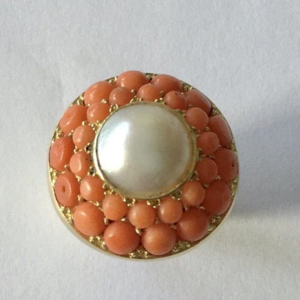 Bague 50.5 Bague Or, perle & corail 58 Facettes 626374