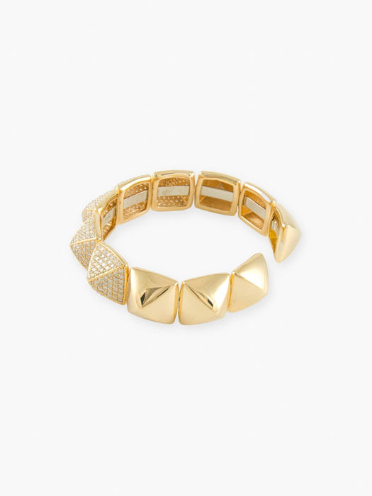 Bracelet BRACELET "PYRAMIDE" OR JAUNE ET BRILLANTS 58 Facettes 210015