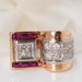 Ring 51 Tank Ring in Rose Gold, Diamonds & Rubies 58 Facettes 32020