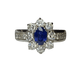 Ring 57 WHITE GOLD SAPPHIRE 14 DIAMOND RING 58 Facettes