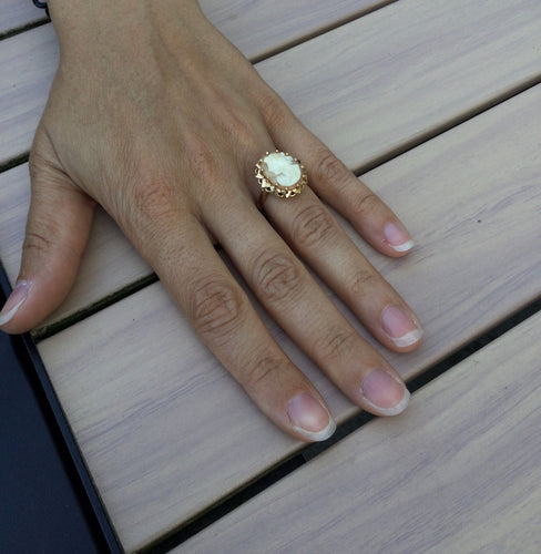 Bague 55 Bague Camée Or Rose 58 Facettes 3088/1