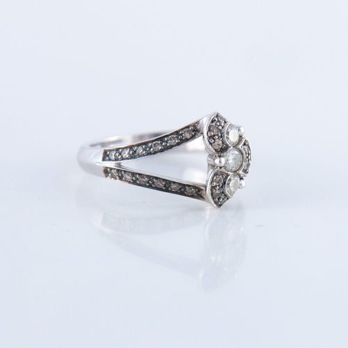 Bague 53 Bague Diamants blancs et bruns 58 Facettes JE160