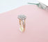 Bague 54.5 Bague Fleur Or deux tons & Diamants 58 Facettes AA 1576
