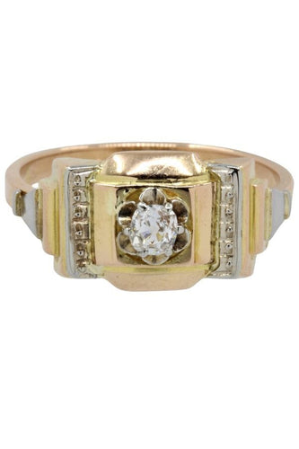 Bague 55.5 SOLITAIRE ANCIEN 0.14 CARAT 58 Facettes 040381