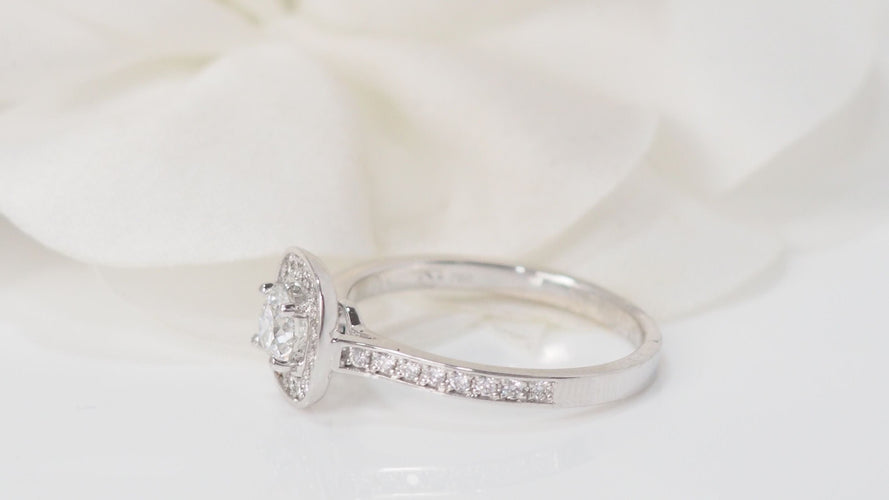 Bague 53 Solitaire en Or blanc et diamants 58 Facettes 31789/31786