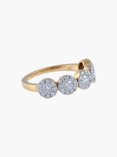 Bague Demi Alliance Fleurs Or jaune diamants 58 Facettes