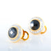 Boucles d'oreilles BOUCLES D’OREILLES OR JAUNE 14K HEMATITE DIAMANTS ET MOISSANITES 58 Facettes LP 920