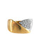 Bague 53 BAGUE OR JAUNE OR BLANC  COEUR PAVAGE DIAMANTS 58 Facettes