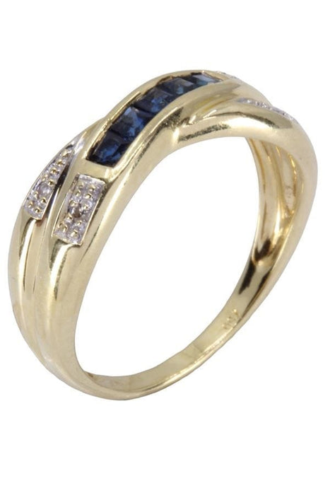 Bague 53 BAGUE MODERNE SAPHIRS ET DIAMANTS 58 Facettes 071281