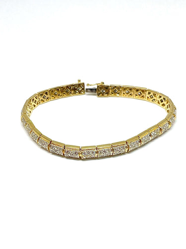 Bracelet Bracelet vintage en or jaune serti de 2,61 ct de diamants 58 Facettes