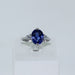 Bague 56 Bague fine Or blanc Tanzanite Diamants 58 Facettes