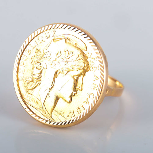 Bague 54 BAGUE PIÈCE 20 FRANCS NAPOLÉON 58 Facettes 8390