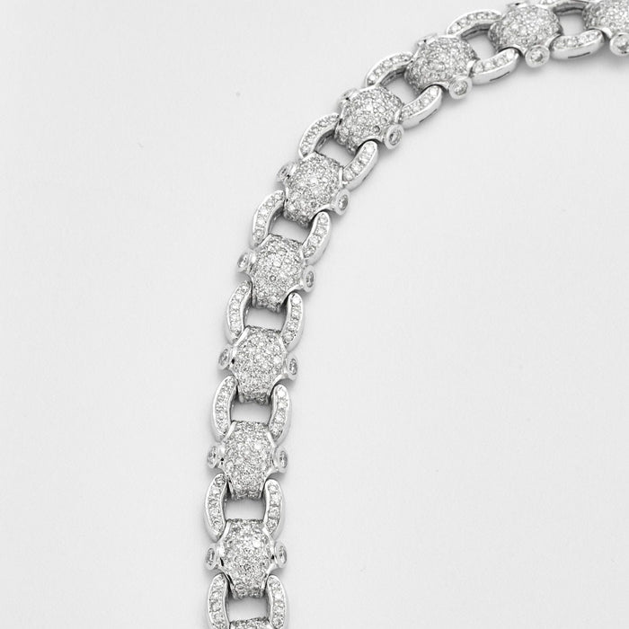 Collier Collier chaîne en pavage de diamants 58 Facettes 3644