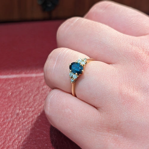 Bague Bague en Or jaune, diamants & saphir 58 Facettes 26237