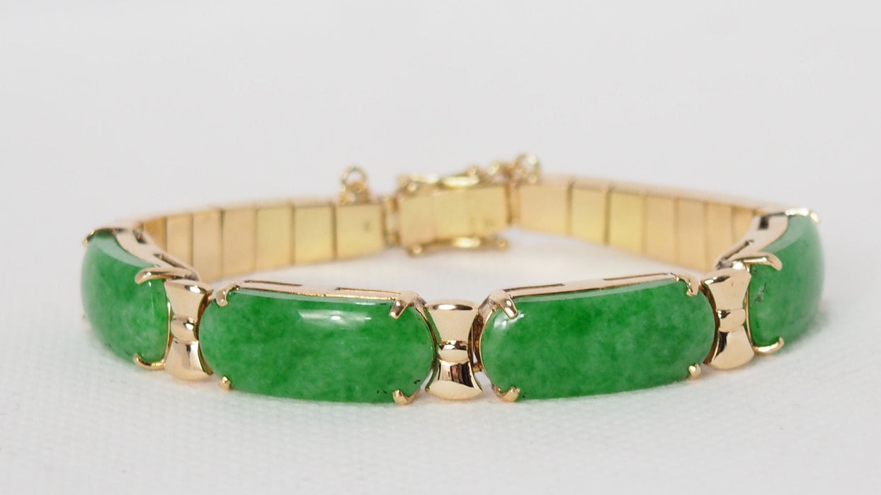 Bracelet Bracelet vintage Or jaune Jade Diamants 58 Facettes 31336