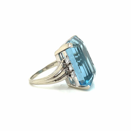 Argent Sterling Aigue-Marine Bague 925 Poinçonnée Taille J - R Argent Sterling Aigue-Marine Bague 925 Poinçonnée Taille J - R