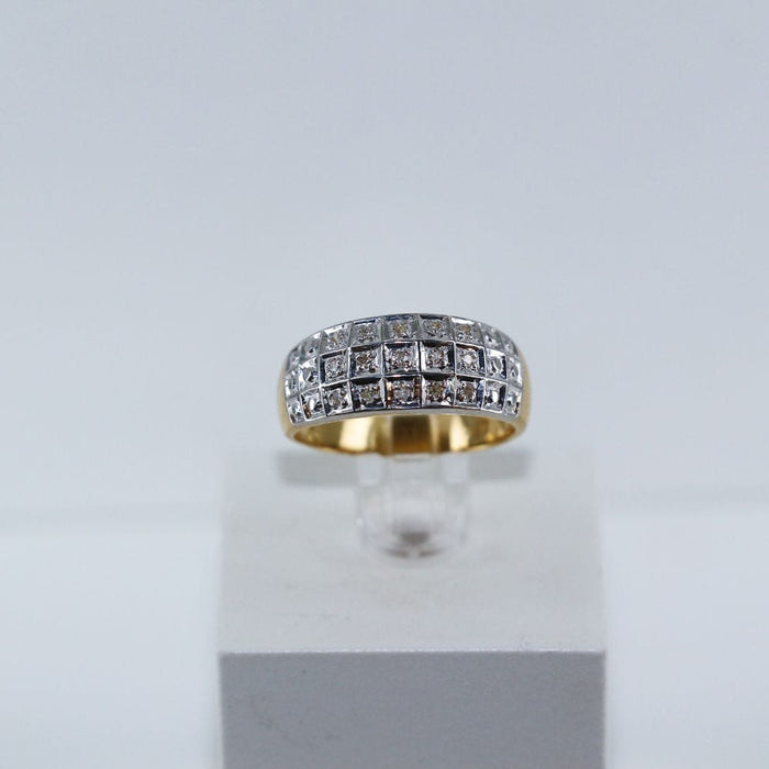 Bague 54 Bague bicolore 3 rangs de diamants 58 Facettes