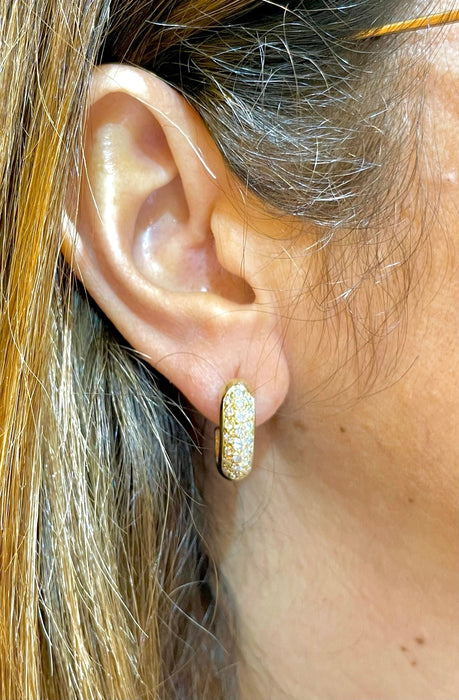 Boucles d'oreilles Créoles en Or jaune & diamants 58 Facettes