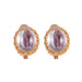 Earrings Amethyst cabochon clip earrings 58 Facettes 8386