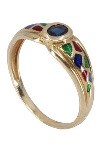 Bague 53 BAGUE MODERNE SAPHIR ÉMAIL 58 Facettes 076041