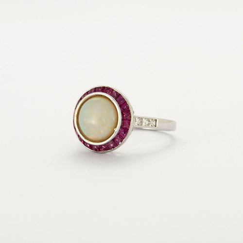 Bague Bague Opale Rubis 58 Facettes
