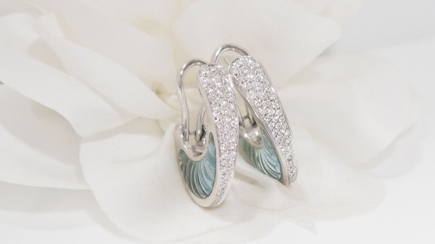Boucles d'oreilles Boucles d'oreilles aigues marines et diamants 58 Facettes 32153
