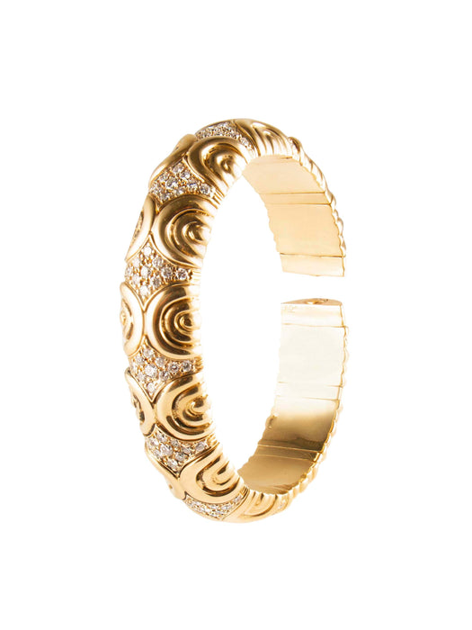 Bracelet Bracelet jonc en or jaune et diamants 58 Facettes