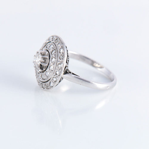 Bague 50 Bague Rosace diamants, époque Art Déco 58 Facettes