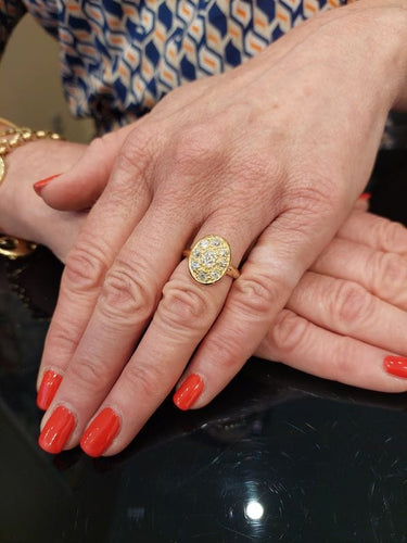 Bague 55 BAGUE ANCIENNE PAVAGE DIAMANTS 58 Facettes 066341