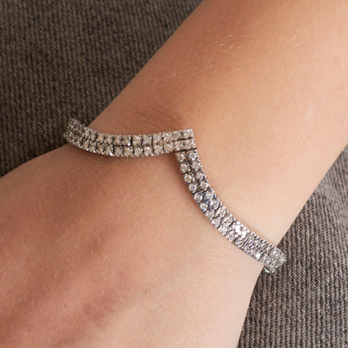 Bracelet Bracelet Chevron Or Gris Diamants 58 Facettes 4923