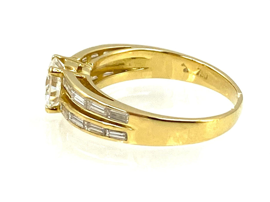 Bague Bague or jaune 18K et diamants 0.91ct 58 Facettes