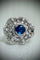 Bague 53 Bague Dentelles Saphir et Diamants 1950 58 Facettes