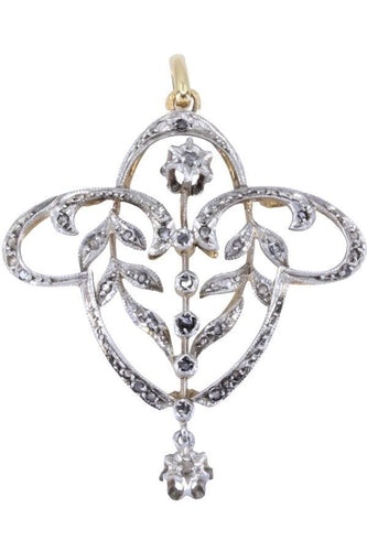 Pendentif Pendentif diamants, art-nouveau 58 Facettes 063101