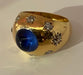 Ring 53 Ring in Yellow Gold & cabochon sapphire 58 Facettes