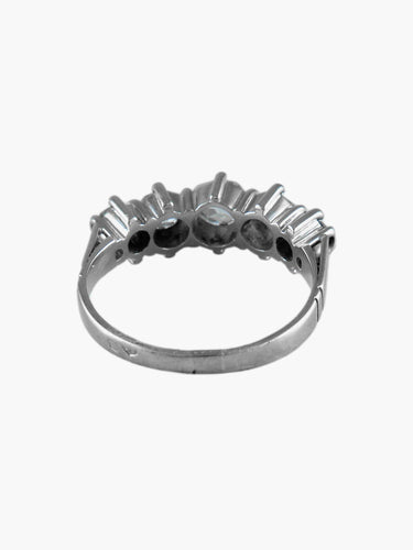 Bague Demi-alliance Or blanc Diamants 58 Facettes