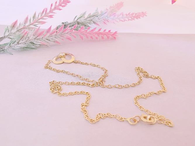 Collier Collier Coeur Diamant central 0,20 ct Or Jaune 58 Facettes AA 1498