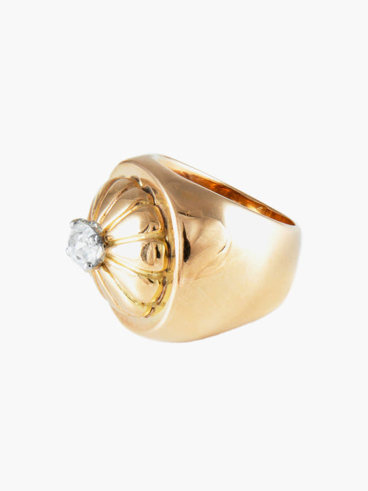 Bague Bague Jonc Or Jaune Diamant Taille Coussin 58 Facettes