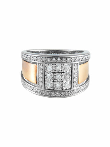 Bague Bague Bandeau 2 Ors Diamants 58 Facettes