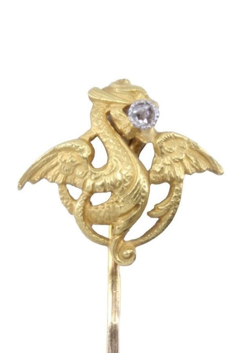 Broche ÉPINGLE ANCIENNE CHIMÈRE DIAMANT 58 Facettes 068921