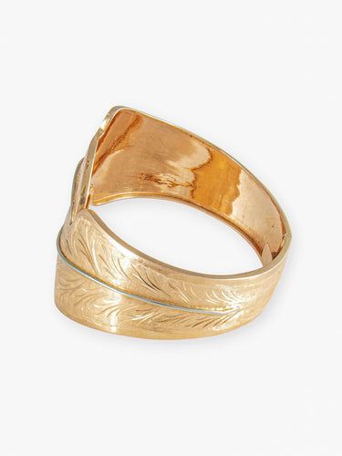 Bracelet Bracelet Rigide, Grandes Feuilles, Or Jaune 58 Facettes