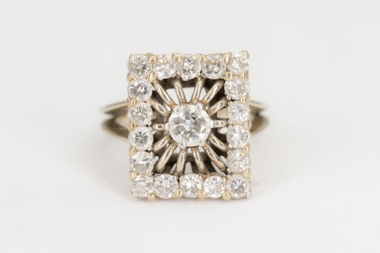 Bague 54 Bague vintage, diamant taille ancienne 58 Facettes