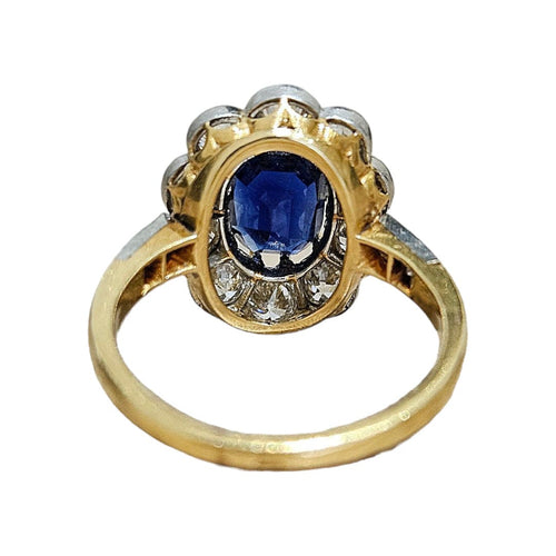 Bague 50 Bague marguerite Or jaune Platine Saphir Diamants 58 Facettes 1-1574/3