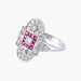 Ring 51 Art Deco style ring Diamonds and Rubies 58 Facettes