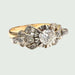 Ring ART DECO style ring in gold and platinum seen with diamonds 58 Facettes Q976A
