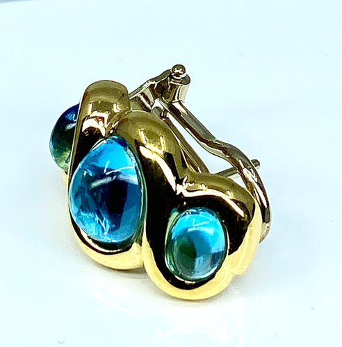 Boucles d'oreilles Boucles d’oreilles Topazes cabochons 58 Facettes AB234