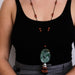 Necklace Long Necklace White Gold Jade Coral Onyx 58 Facettes 0009