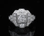 Ring 53.5 Art Deco geometric ring in platinum and brilliants 58 Facettes